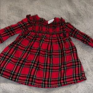 Old Navy Plaid Red and Black Ruffled Pleated Dress Sz 12/18M Christmas Holiday